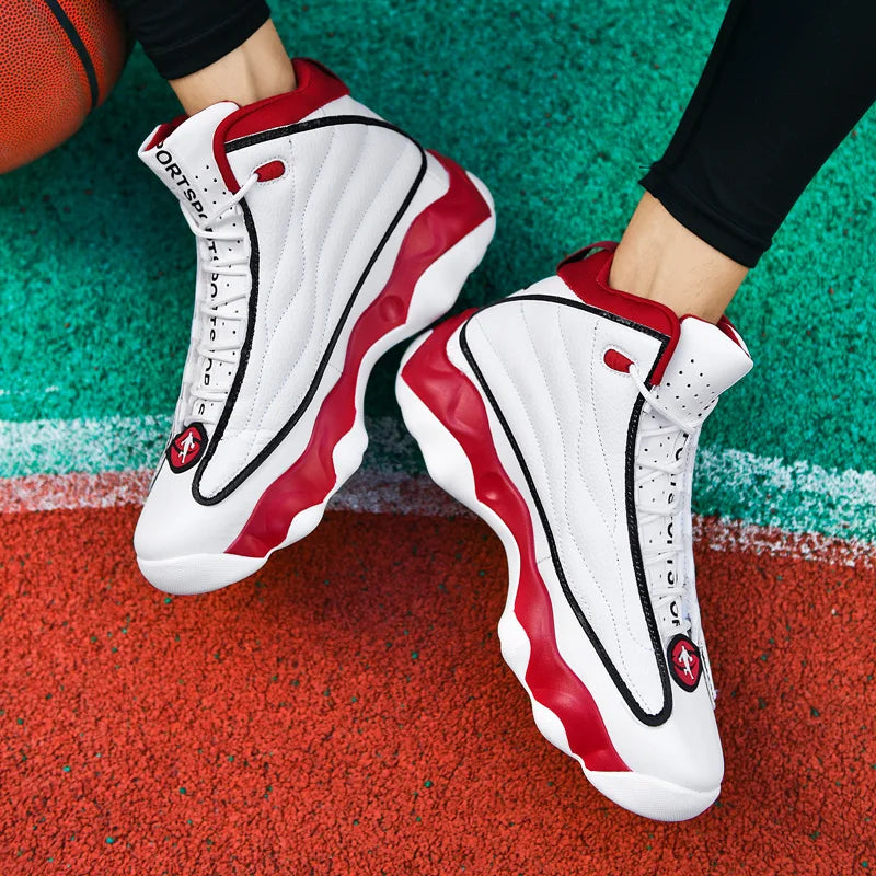 Red Designer Basketball Sneakers