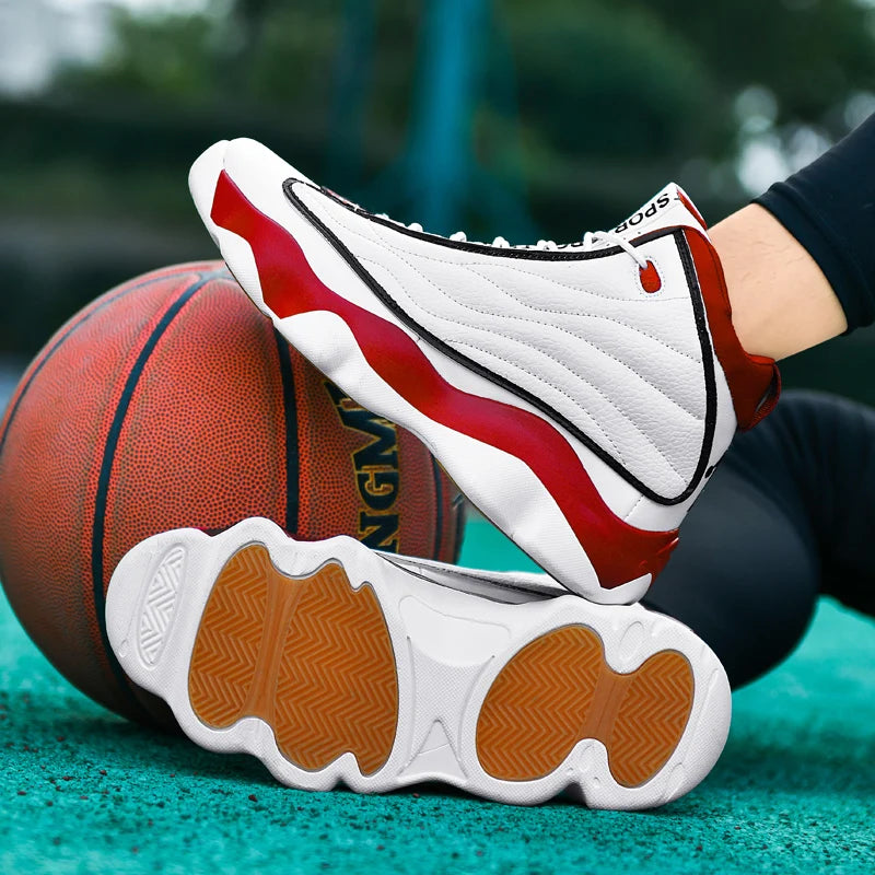 Red Designer Basketball Sneakers