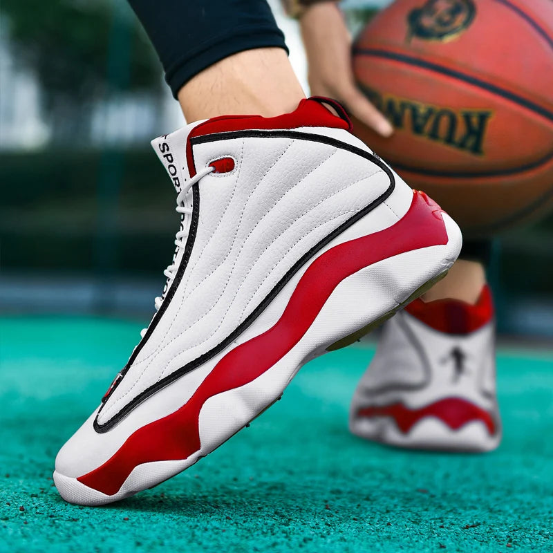 Red Designer Basketball Sneakers